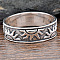 Brass Finger Rings for Women, Sun, Antique Silver, US Size 7(17.3mm)
