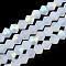 Imitation Jade Bicone Frosted Glass Bead Strands, Half AB Color Plated, Faceted, Clear, 2.9~3.3x2.5mm, Hole: 0.7mm, about 135~140pcs/strand, 38~40cm