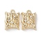 Brass Micro Pave Clear Cubic Zirconia Pendants, Rectangle, Real 18K Gold Plated, 17x12x6.5mm, Hole: 1.8mm