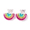 Resin Cabochons, Colorful, Bear, 22.5x23x7mm