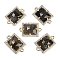 Natural Labradorite Faceted Rectangle Links, Rack Plating Brass Micro Pave Clear Cubic Zirconia Connector Charms, Golden, 11.5x18x4.5mm, Hole: 1.4mm