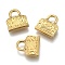 304 Stainless Steel Pendants, Textured, Hand Bag, Golden, 15x14x3mm, Hole: 4.5mm