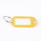 Plastic Badge Holders with Iron Rings, Tag Card Holder, Oval, Gold, 50.5x22x2.5mm, Hole: 7mm