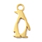 Animal 925 Sterling Sliver Pendants, Golden, Penguin, 18.5x8.5x1mm, Hole: 2.5mm
