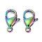304 Stainless Steel Lobster Claw Clasps, Rainbow Color, 12x7x3.5mm, Hole: 1.2mm