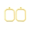 Brass Pendants, Rectangle, Real 18K Gold Plated, 19x13x1mm, Hole: 1mm