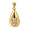 Rack Plating Brass Micro Pave Cubic Zirconia Pendants, Long-Lasting Plated, Lead Free & Cadmium Free,Real 18K Gold Plated, Teardrop with Letter Charms, Letter X, 21x11mm, Hole: 5x3mm