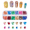 240Pcs 12 Color Transparent Glass Cabochons, Half Round & Heart, Mixed Color, 6~8x6~8x3mm, 20pcs/color