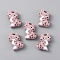 Cat Silicone Beads, Rosy Brown, 29x21x9.5mm, Hole: 2mm