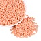 Opaque Glass Seed Beads, Round Hole, Rondelle, Dark Salmon, 4~4.5x2~3mm, Hole: 0.9~1mm, about 6430pcs/pound