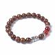 Dyed Wood Round Beads Stretch Bracelets BJEW-JB04839-5