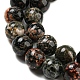 Brins de perles rondes en obsidienne flocon de neige rouge naturel G-P503-6MM-06-4