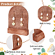 Supporti per esposizione di orecchini a coppia singola in legno a forma di arco EDIS-WH0029-81A-4