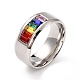 Anello da dito orgoglio arcobaleno RJEW-M140-02P-3