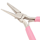 Sunnyclue alicates cóncavos redondos de 4.9 pulgada alicates de bucle de alambre mini alicates de precisión de níquel-hierro herramientas para doblar alambre para hacer joyas de diy proyectos de hobby rosa PT-SC0001-46-1