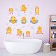Superdant 小さな黄色いアヒルの壁のステッカー 10 ピースかわいい入浴アヒルデカール子供の浴室ビニール壁アートデカール壁の装飾 diy 夏の壁デカールステッカールームプレイルームの装飾 DIY-WH0228-603-3