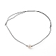 Perlglanz überzogene runde facettierte Halskette mit natürlichem Achat-Anhänger NJEW-JN03657-01-1