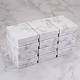 BENECREAT 12 Pack White Marble Effect Rectangle Cardboard Jewellery Pendant Boxes Gift Boxes with Sponge Insert CBOX-BC0001-21-3