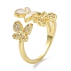 Butterfly Real 18K Gold Plated Cuff Rings for Girl Women Gift ZIRC-C021-14G-3
