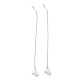 Lunga catena con orecchini pendenti con perle di plastica EJEW-A067-11P-4