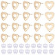 UNICRAFTALE 30Pcs Hollow Heart Stud Earrings 201 Stainless Steel Stud Earring Findings Pin 0.7mm Real 24K Gold Plated Earrings with Hole Plastic Ear Nuts for Jewlery Making Hole 1.6mm STAS-UN0038-72-1