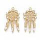 Brass Micro Pave Clear Cubic Zirconia Pendants ZIRC-T011-12G-NF-1