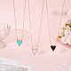 Anattasoul 3 шт. 3 цвета ожерелье с подвеской в виде сердца со стразами NJEW-AN0001-69-7