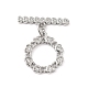 Brass Pave Clear Cubic Zirconia Toggle Clasps KK-P234-83P-4
