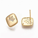 Brass Micro Pave Clear Cubic Zirconia Stud Earring Findings ZIRC-Q021-071G-NF-1