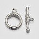 Brass Ring Toggle Clasps KK-J202-33P-1