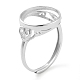 Componentes del anillo de plata de ley 925 ajustable redondo plano&nbsp;STER-G042-07P-1