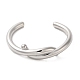 304 Stainless Steel Wire Wrap Cuff Bangles BJEW-Q773-06E-P-3