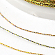 丸いメタリック糸  刺しゅう糸  6プライ  ゴールド  0.6mm  約546.8ヤード（500m）/ロール MCOR-G001-0.6mm-24-2
