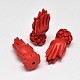 La mano de Buda teñida con cuentas de coral sintético. CORA-O004-05A-1