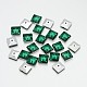 Back Plated Faceted Square Taiwan Acrylic Rhinestone Beads ACRT-M04-8-01-1