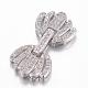 Brass Micro Pave Cubic Zirconia Fold Over Clasps ZIRC-G049-13-2
