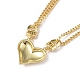 Clear Cubic Zirconia Heart with Padlock Pendant Necklace NJEW-L170-06G-2