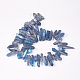 Electroplate cuarzo natural hebras de abalorios de cristal G-E468-B-2