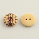 2 patrón reloj hoyos de impresos botones de madera BUTT-R031-022-2