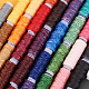 Pandahall 36 rollos 0.8 mm cordones recubiertos de cera coser hilo de poliéster hilo de coser de cuero joyería colorida cuerdas de cera para pulseras de diy artesanía YC-PH0002-26-4