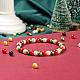 300Pcs 5 Colors Christmas Theme Baking Painted Glass Pearl Round Beads HY-FS0001-02-7