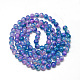 Chapelets de perles en verre peint X-DGLA-Q023-8mm-DB72-2
