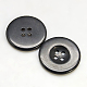 Planas botones redondos de resina negra X-RESI-D033-18mm-02-1