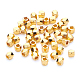 Benecreat 50pcs cuentas espaciadoras de latón facetadas cuentas de metal chapado en oro real de 18k -3x3.5x3.5 mm (agujero: 1.5 mm) para la fabricación de joyas de collar de pulsera KK-BC0006-20G-2