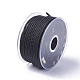 編組鋼線ロープコード  ジュエリーDIY製版材料  スプールで  ブラック  約5.46ヤード（5m）/ロール  3mm OCOR-G005-3mm-A-01-2