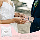 Almohadilla de anillo de bodas de seda tributo con cinta de poliéster y corazón de aleación DIY-WH0325-48A-5
