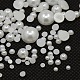 1 Box Garment Accessories White ABS Plastic Imitation Pearl Domed Cabochons SACR-MSMC002-03-3