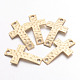Matte Gold Color Alloy Hammered Cross Links connectors X-PALLOY-AD49200-G1-FF-1