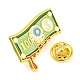 ドルと血まみれの目玉エナメルピン  バックパックの服のための黄金の合金のバッジ  ダークシーグリーン  22.5x30x1mm JEWB-F026-03-2