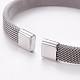 304 Stainless Steel Mesh Bangles X-AJEW-O172-08P-2